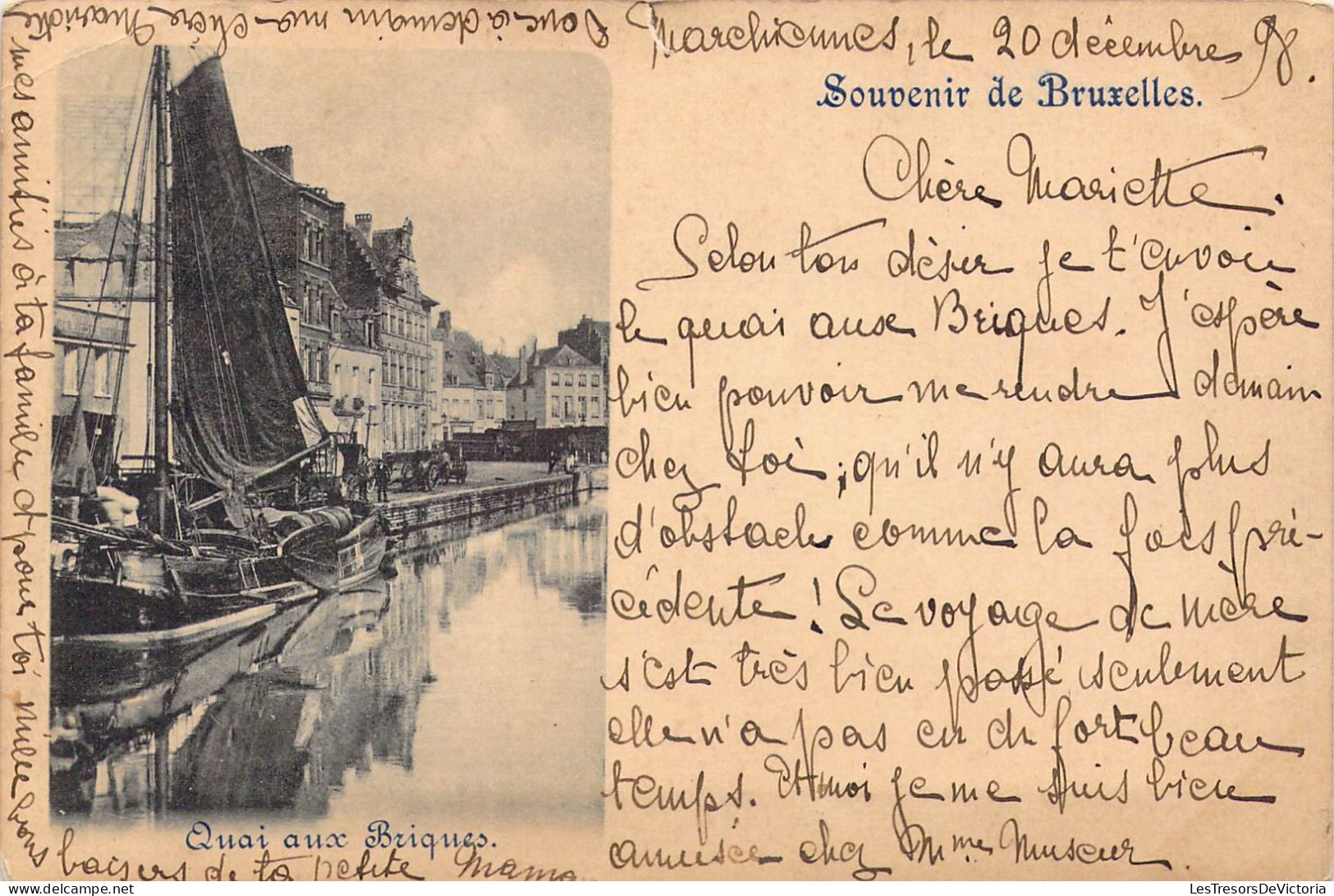 BELGIQUE - Bruxelles - Souvenir De Bruxelles - Quai Aux Briques - Carte Postale Ancienne - Other & Unclassified