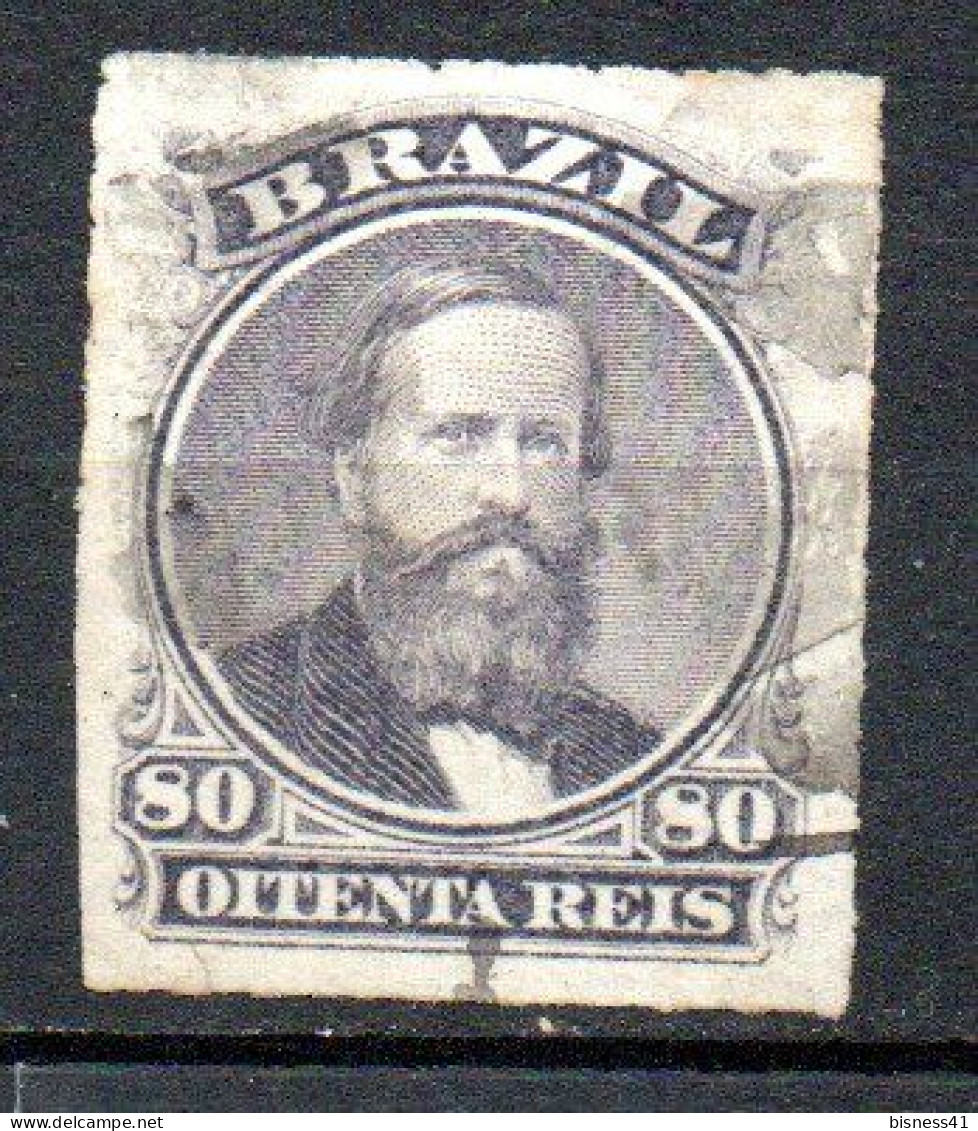 Col33 Brasil Bresil 1876 N° 33 Oblitéré Percé En Ligne Cote : 25,00€ - Used Stamps