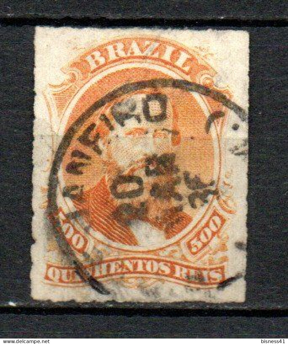 Col33 Brasil Bresil 1876 N° 36 Oblitéré Percé En Ligne Cote : 50,00€ - Oblitérés