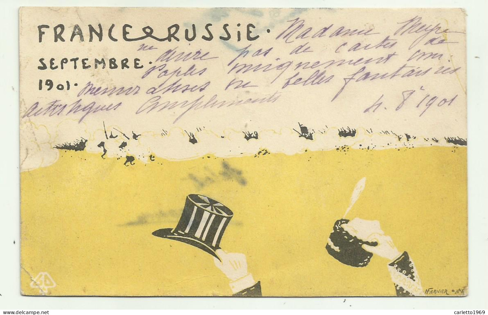 FRANCE & RUSSIE SEPTEMBER 1901  - VIAGGIATA FP - Andere & Zonder Classificatie