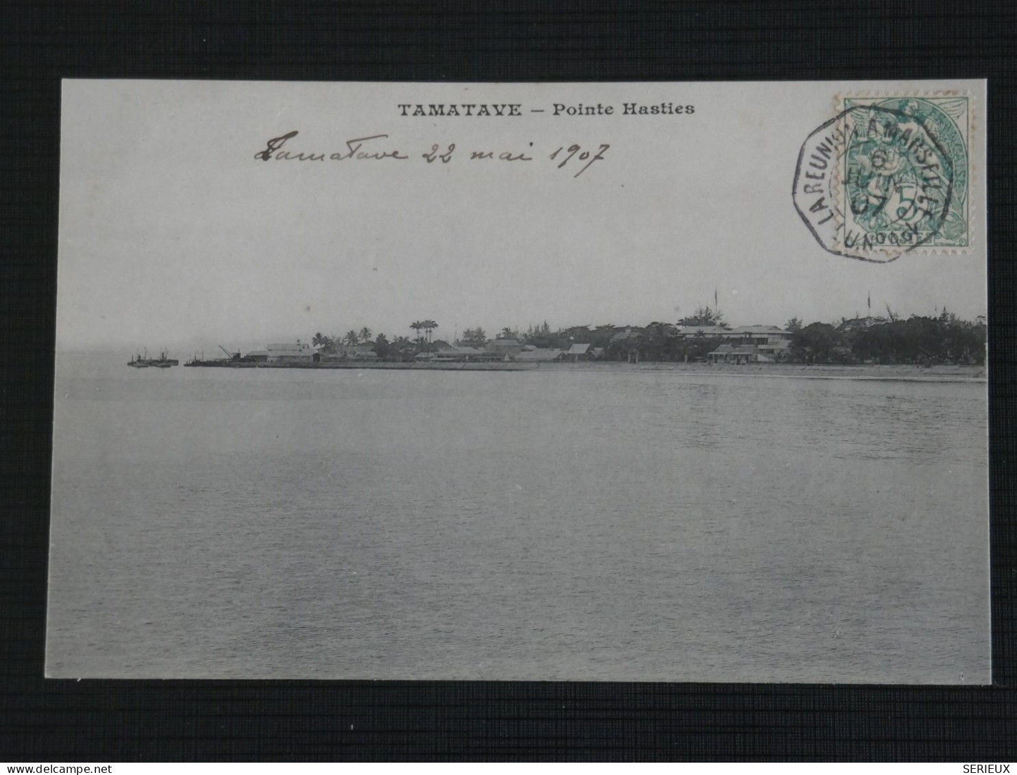 BU15  LA REUNION  BELLE  CARTE RR  1906 OBLIT. MARITIME A MARSEILLE  + AFF. INTERESSANT ++ - Cartas & Documentos