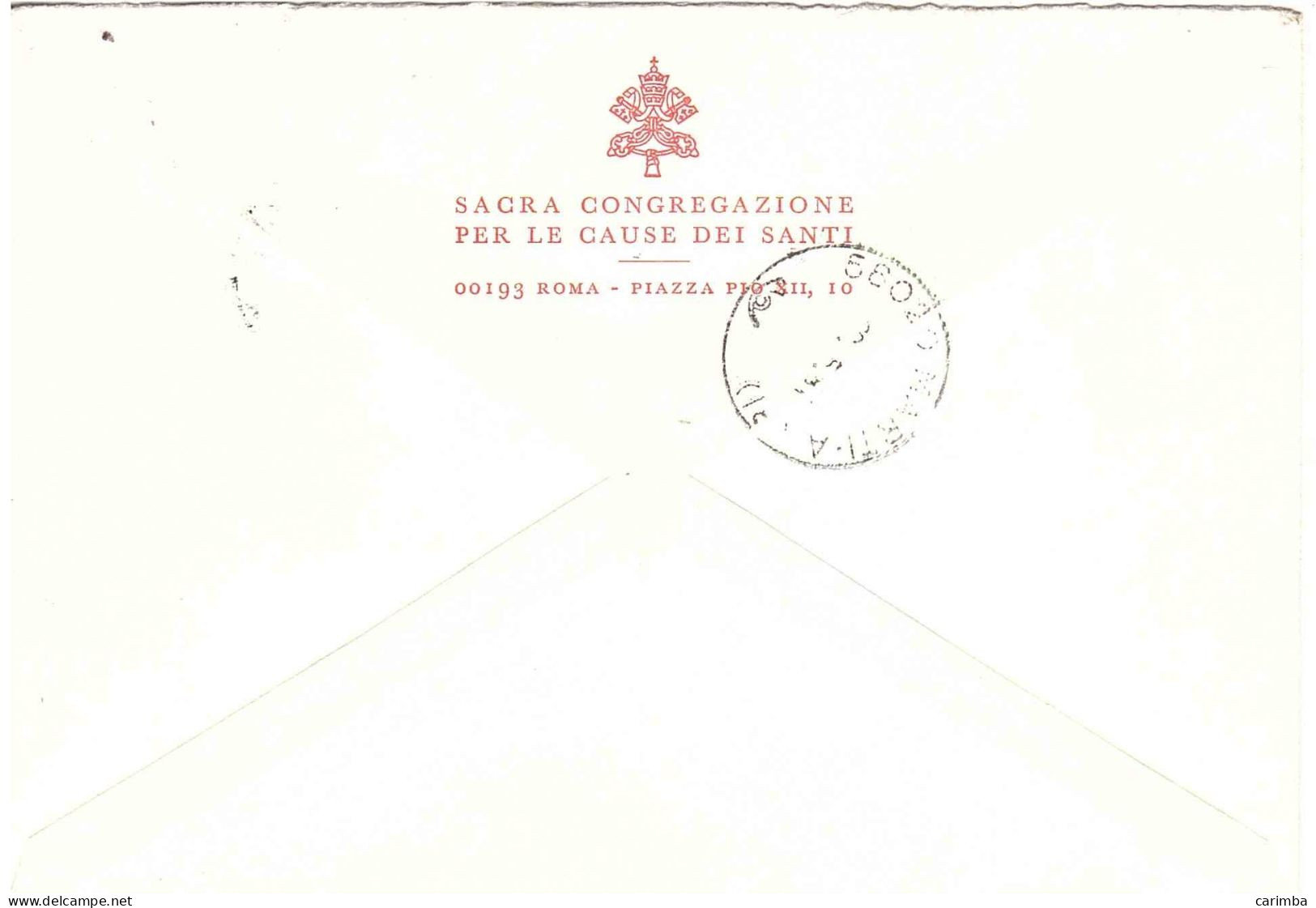 1981 LETTERA BUSTA SACRA CONGREGAZIONE CAUSE DEI SANTI - Covers & Documents