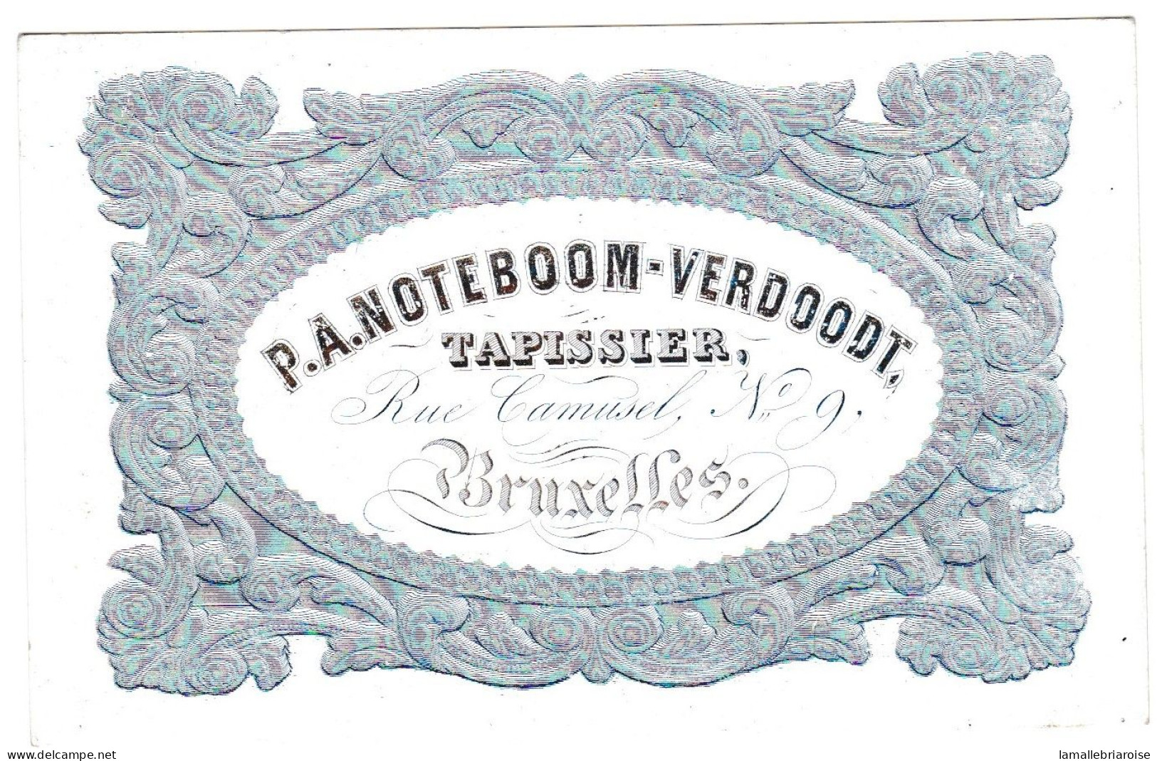 Belgique "Carte Porcelaine" Porseleinkaart, P. A. Noteboom-Verdoodt, Tapissier, Bruxelles, Dim:113 X 72mm - Porzellan