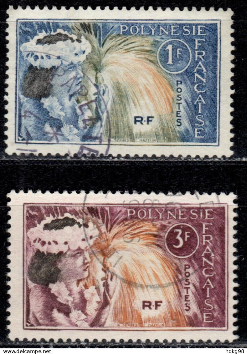 F P+ Polynesien 1964 Mi 33-34 Mädchen - Used Stamps