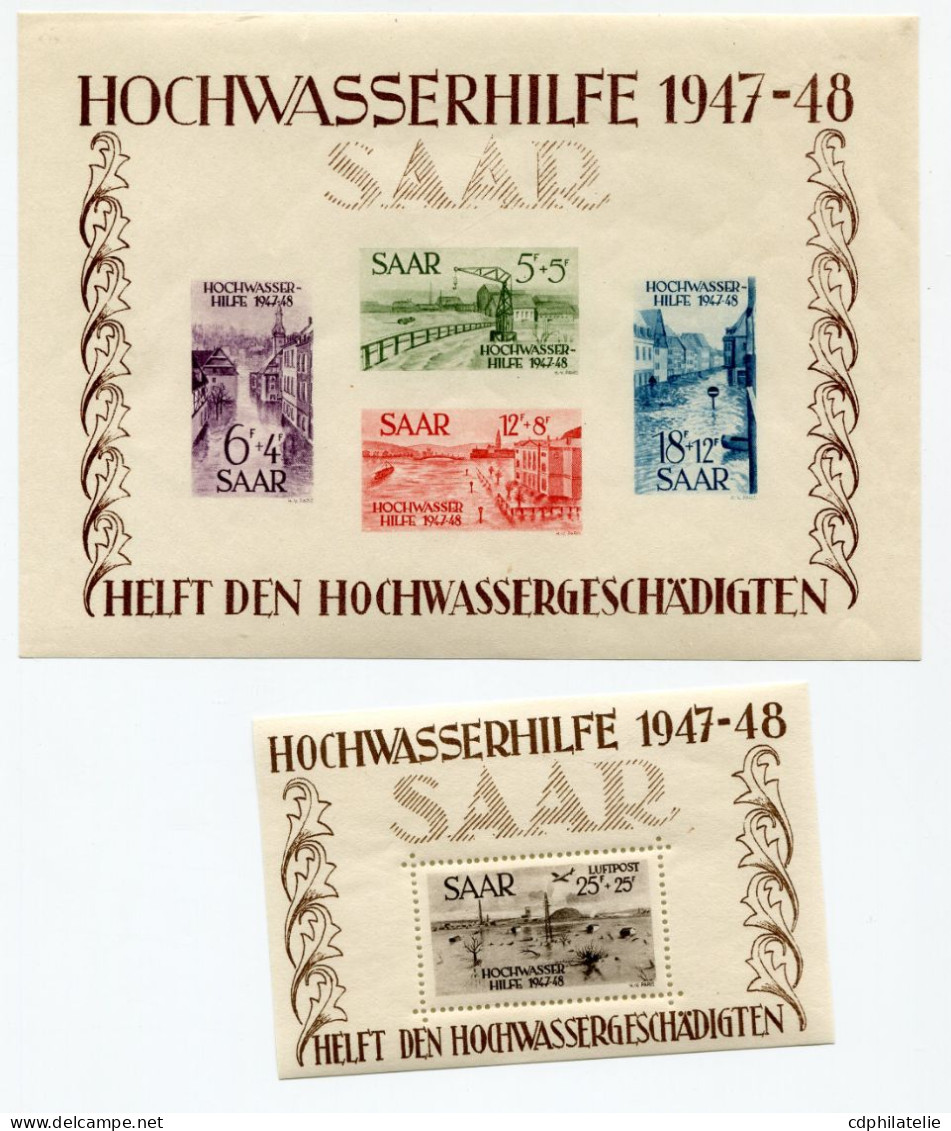 SARRE BF 1 / 2 ** INNONDATION DE JANVIER 1947 - Blocks & Kleinbögen