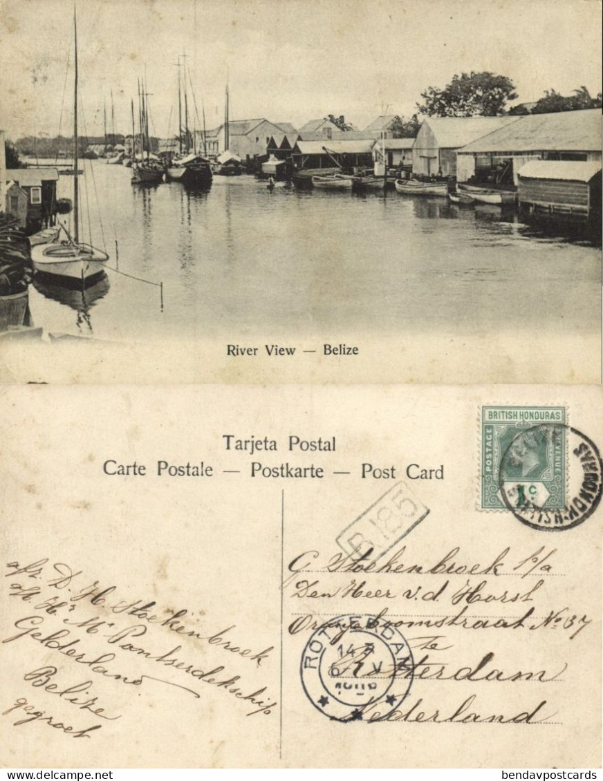 British Honduras, BELIZE, River View (1908) Postcard - Belice