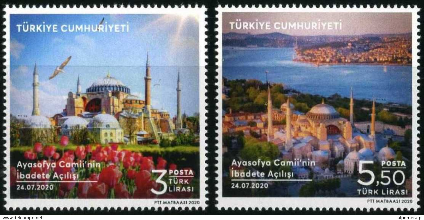 Türkiye 2020 Mi 4594-4595 MNH Consecration Of Hagia Sophia As Mosque - Mosques & Synagogues