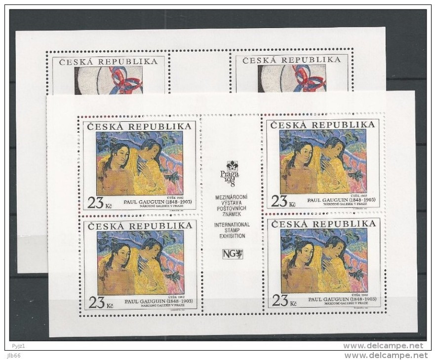 1998 Art 2 Feuillets De 4 Timbres Frantisek Kupka Et Paul Gauguin YT 185 186 - Blocks & Kleinbögen