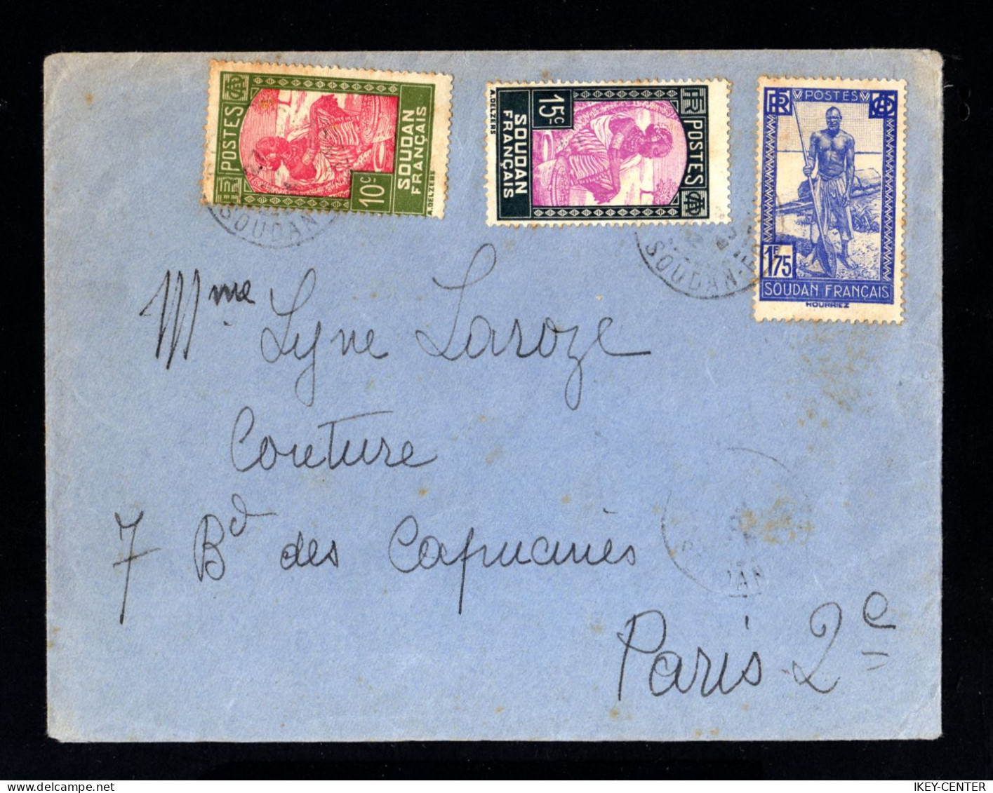 388-FRENCH SUDAN-OLD COVER DIRÉ To PARIS (france) 1943.WWII.ENVELOPPE AERIEN Soudan Français - Cartas & Documentos