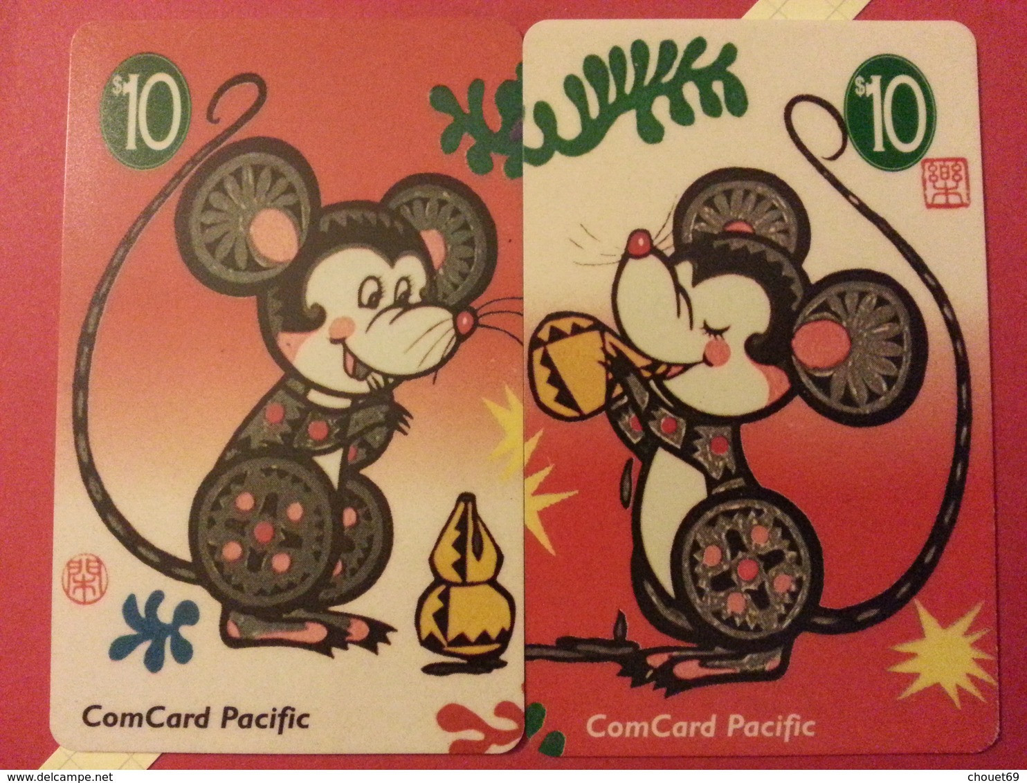 NAURU COMCARD PACIFIC 1995 Years Of The Rat 2 Cards Paytel Australia  (TN320 - Nauru