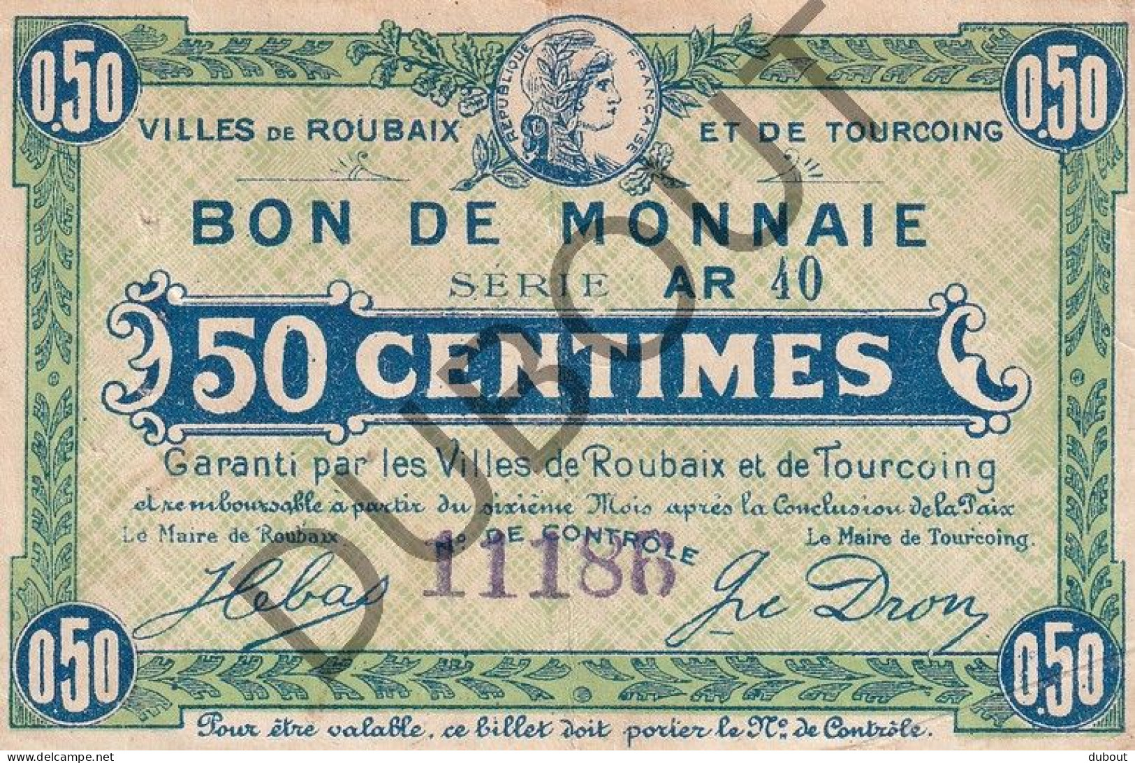 Roubaix/Tourcoing/Rijsel/Lille - 3 X Noodgeld/Argent De Nécessité/Notgeld - WOI  (C4437) - Non Classificati