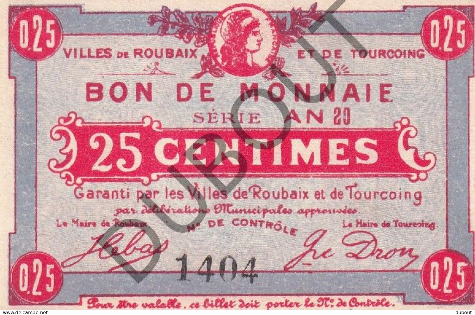 Roubaix/Tourcoing/Rijsel/Lille - 3 X Noodgeld/Argent De Nécessité/Notgeld - WOI  (C4437) - Non Classés