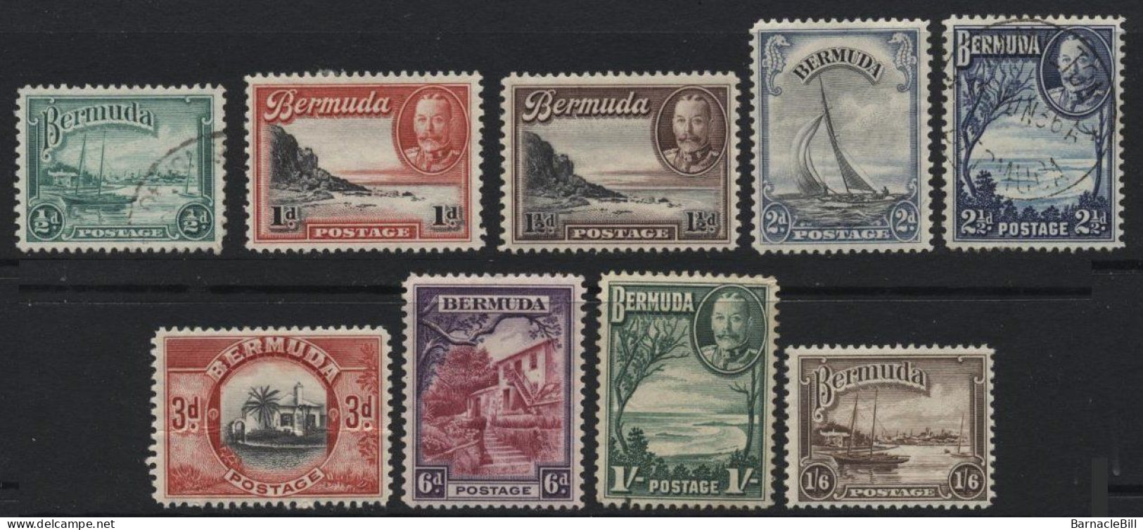 Bermuda (A28) 1936 George V Pictorial Set. Used & Unused. Hinged. - Bermuda
