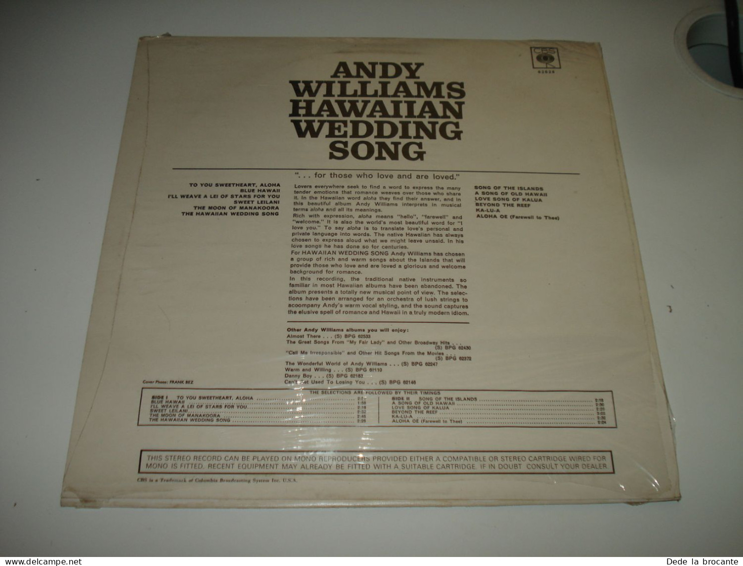 B6 / LP - Andy Williams – Hawaiian Wedding Song - CBS - 62526- Fr 1966 - Sealed - Country Y Folk