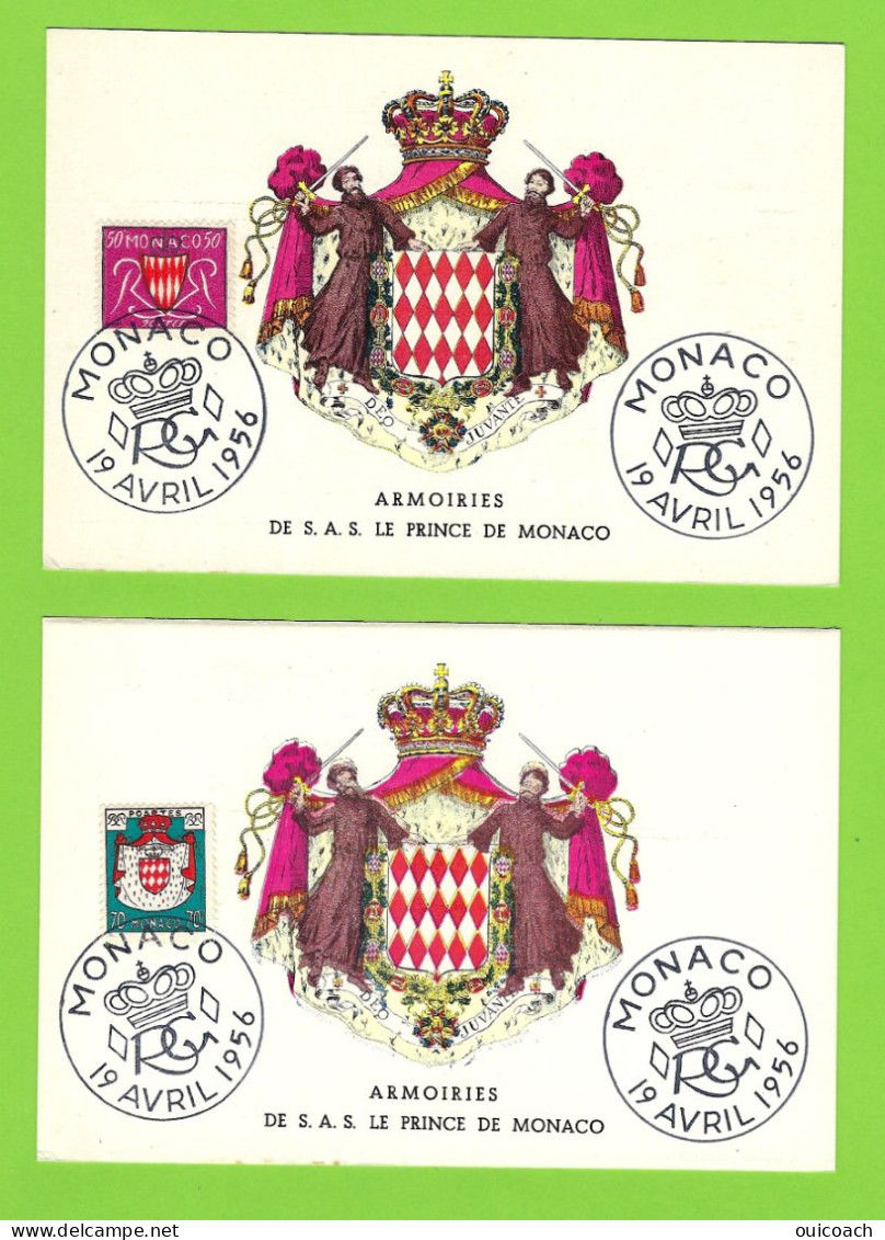 Armoiries Monaco Carte-maximum 405 Et 406 - Other & Unclassified