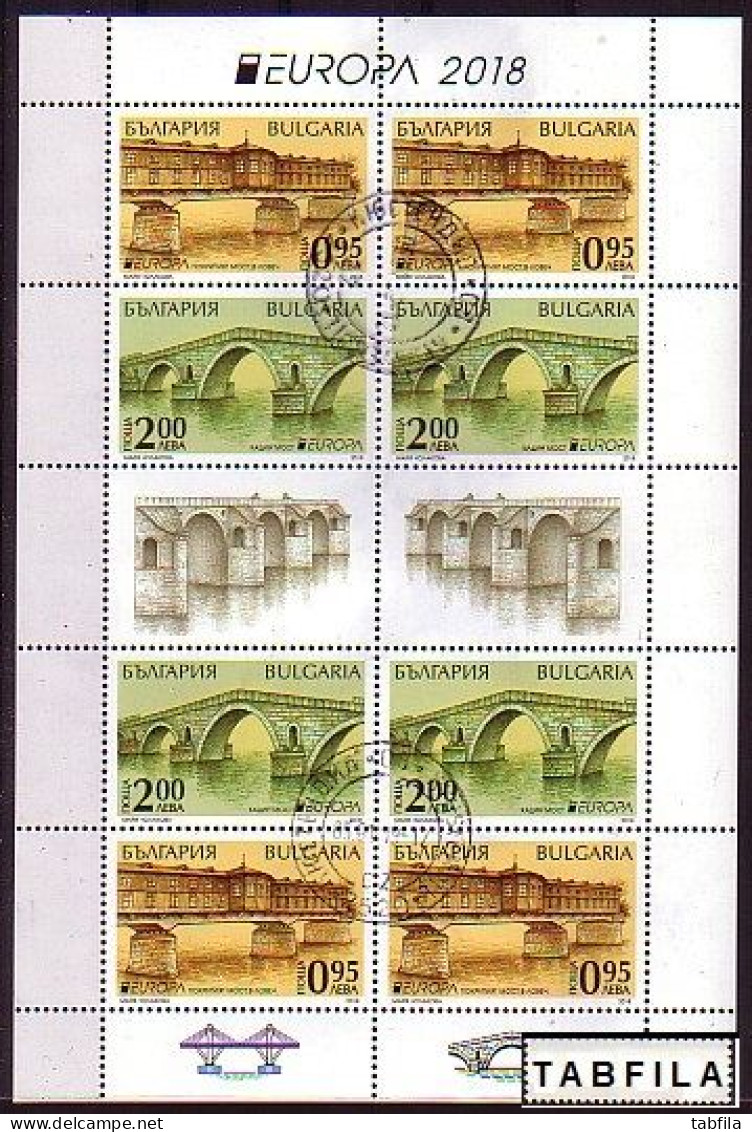 BULGARIA / BULGARIE - 2018 - Europa-CEPT - Ponts - Bridges - M/S Used - Oblitérés