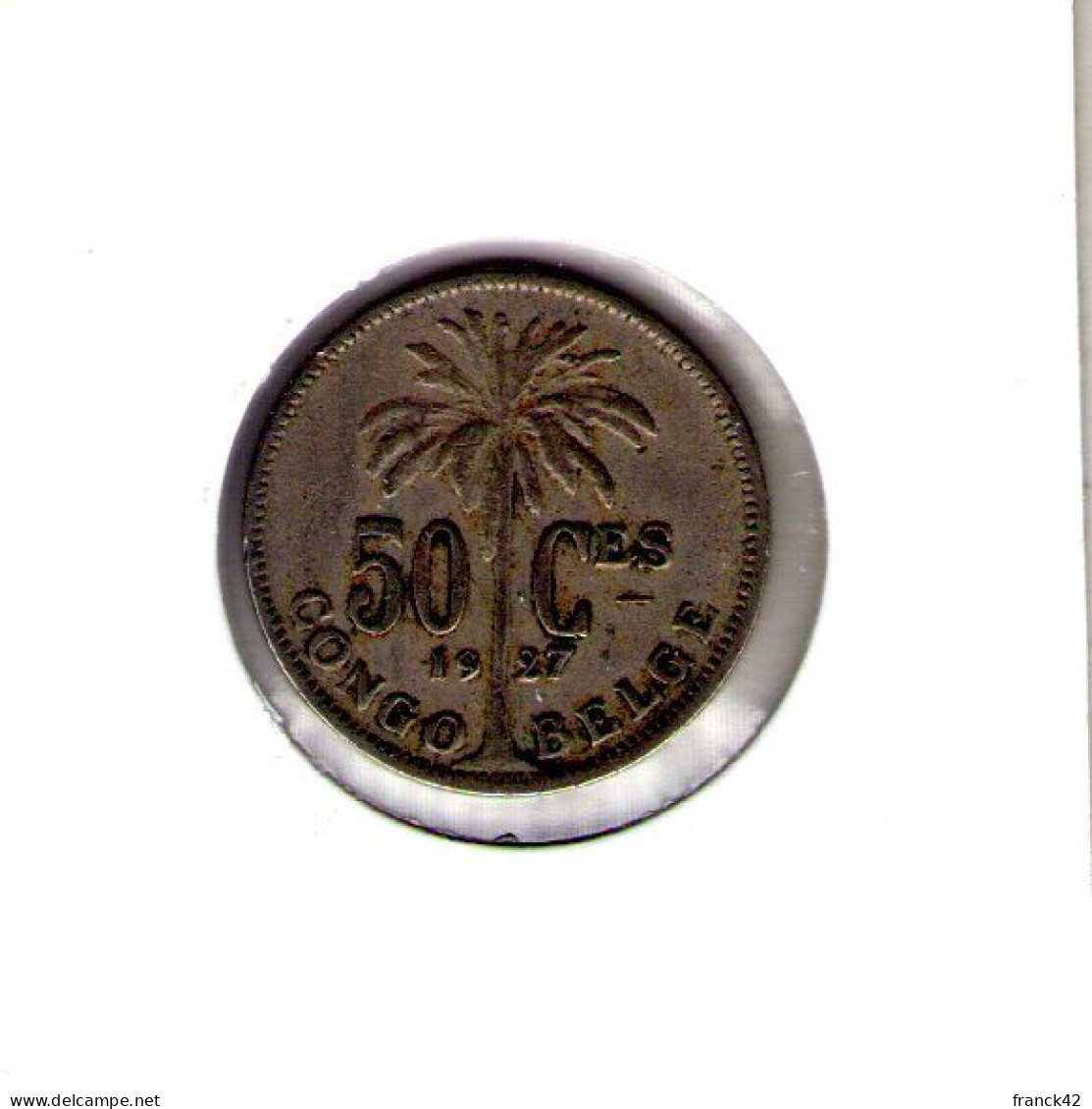 Congo Belge. 50 Centimes 1927 Legende Française - 1910-1934: Albert I.