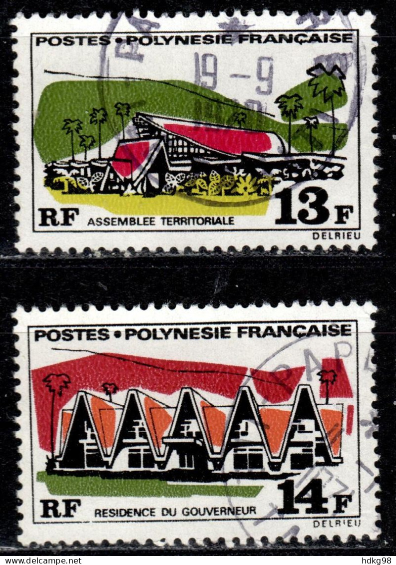 F P+ Polynesien 1969 Mi 103-04 Gebäude - Used Stamps