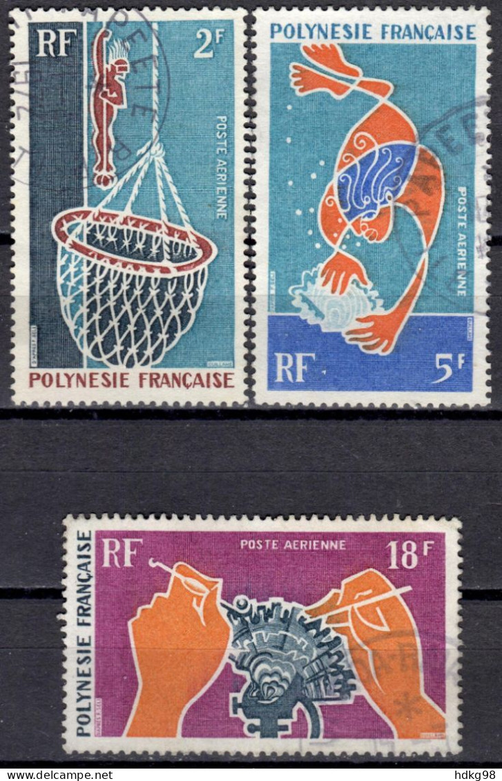 F P+ Polynesien 1970 Mi 115-17 Taucher - Oblitérés