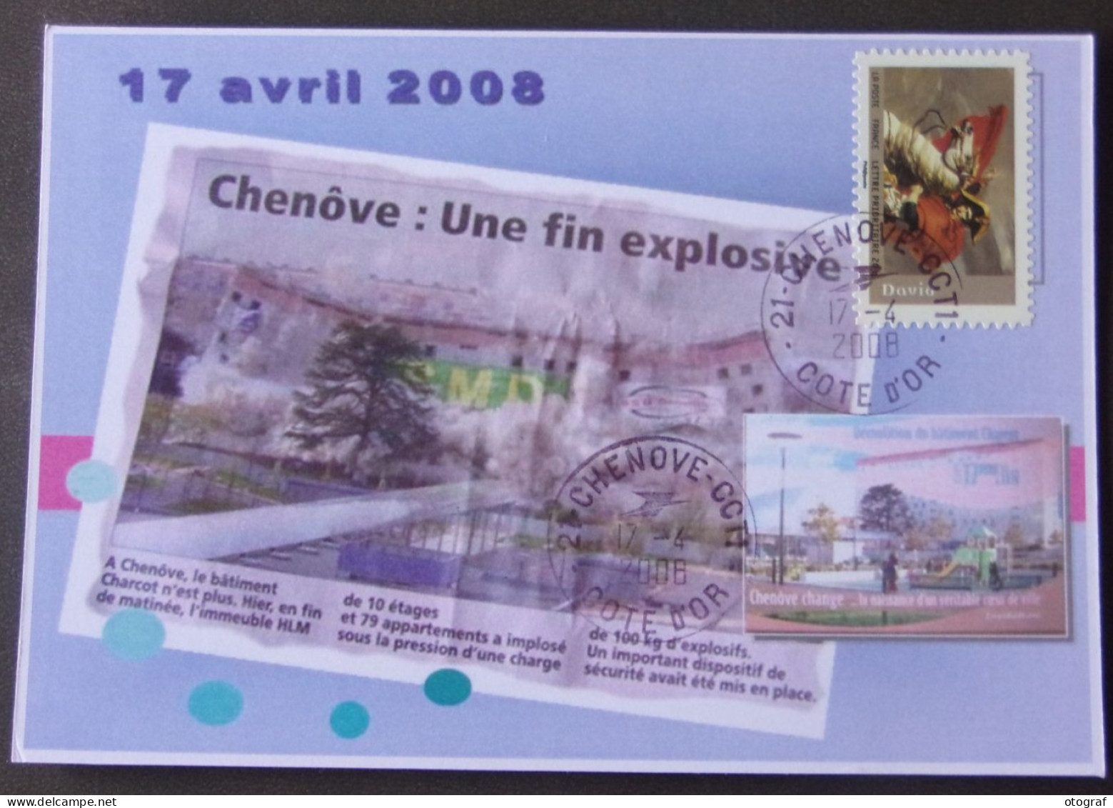 CHENOVE - Une Fin Explosive - Signature Du Maire De Chenove - Jean Esmonin - Chenove