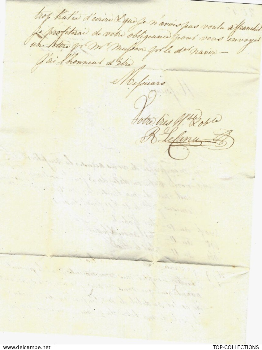 1820 Marque Postale "P.43.P"  ORLEANS CACHET ROUGE « P.P.P.P. » Port Payé > Foache  Le Havre Négociants Traite Négrière - 1801-1848: Precursores XIX