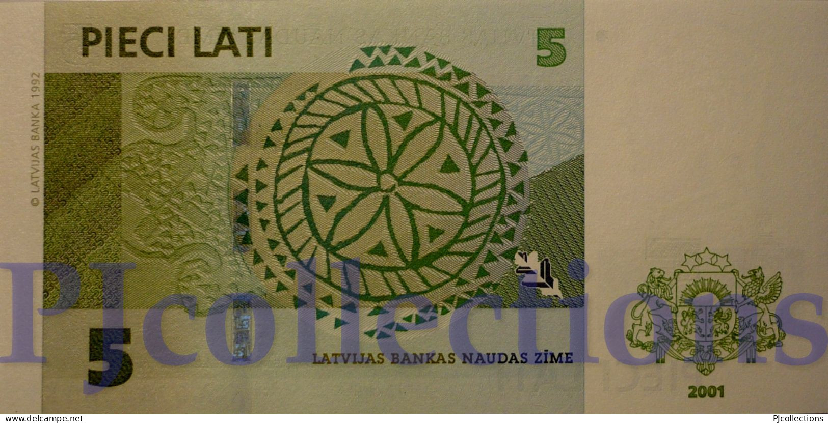 LATVIA 5 LATI 2001 PICK 49b UNC - Lettonie