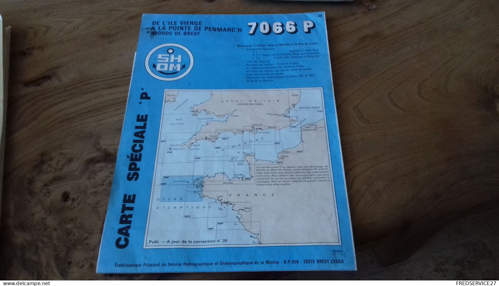 124/ CARTE SPECIALE P DE L ILE VIERGE A LA POINTE DE PENMARC H ABORDS DE BREST 7066 P /SHOM - Zeekaarten