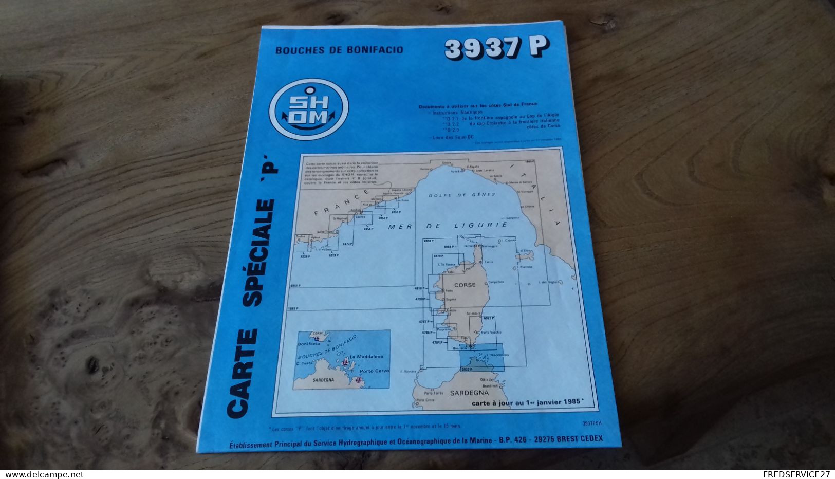 124/ CARTE SPECIALE P BOUCHES DE BONIFACIO 3937  P /SHOM - Zeekaarten