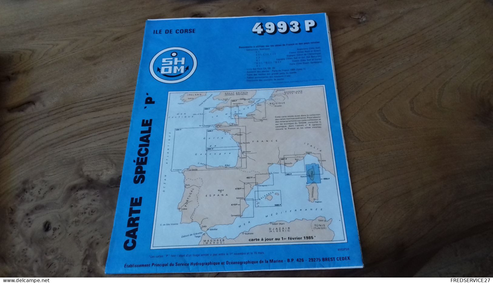 124/ CARTE SPECIALE P ILE DE CORSE 4993  P /SHOM - Nautical Charts