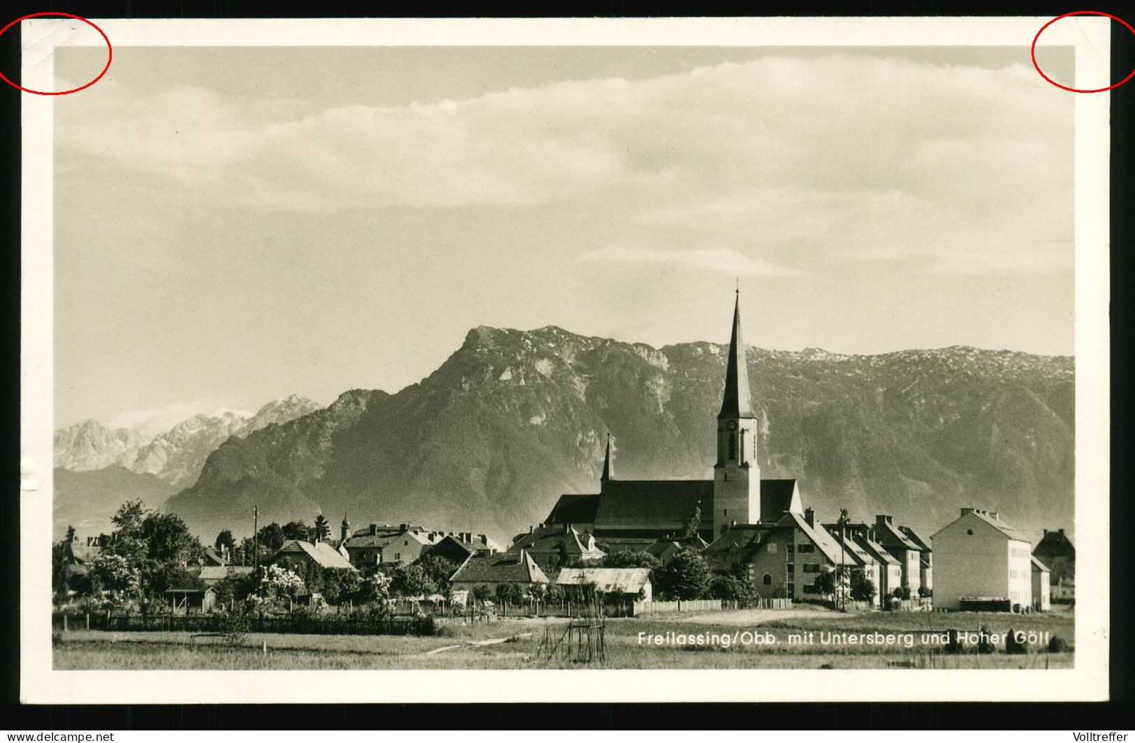 Orig. Foto AK 1955 Freilassing In Oberbayern Mit Untersberg, Ortspartie - Freilassing