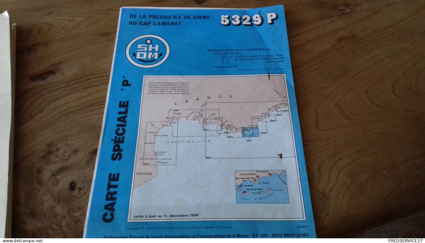 124/ CARTE SPECIALE P DE LA PRESQU ILE DE GIENS AU CAP CAMARAT 5329 P /SHOM - Seekarten