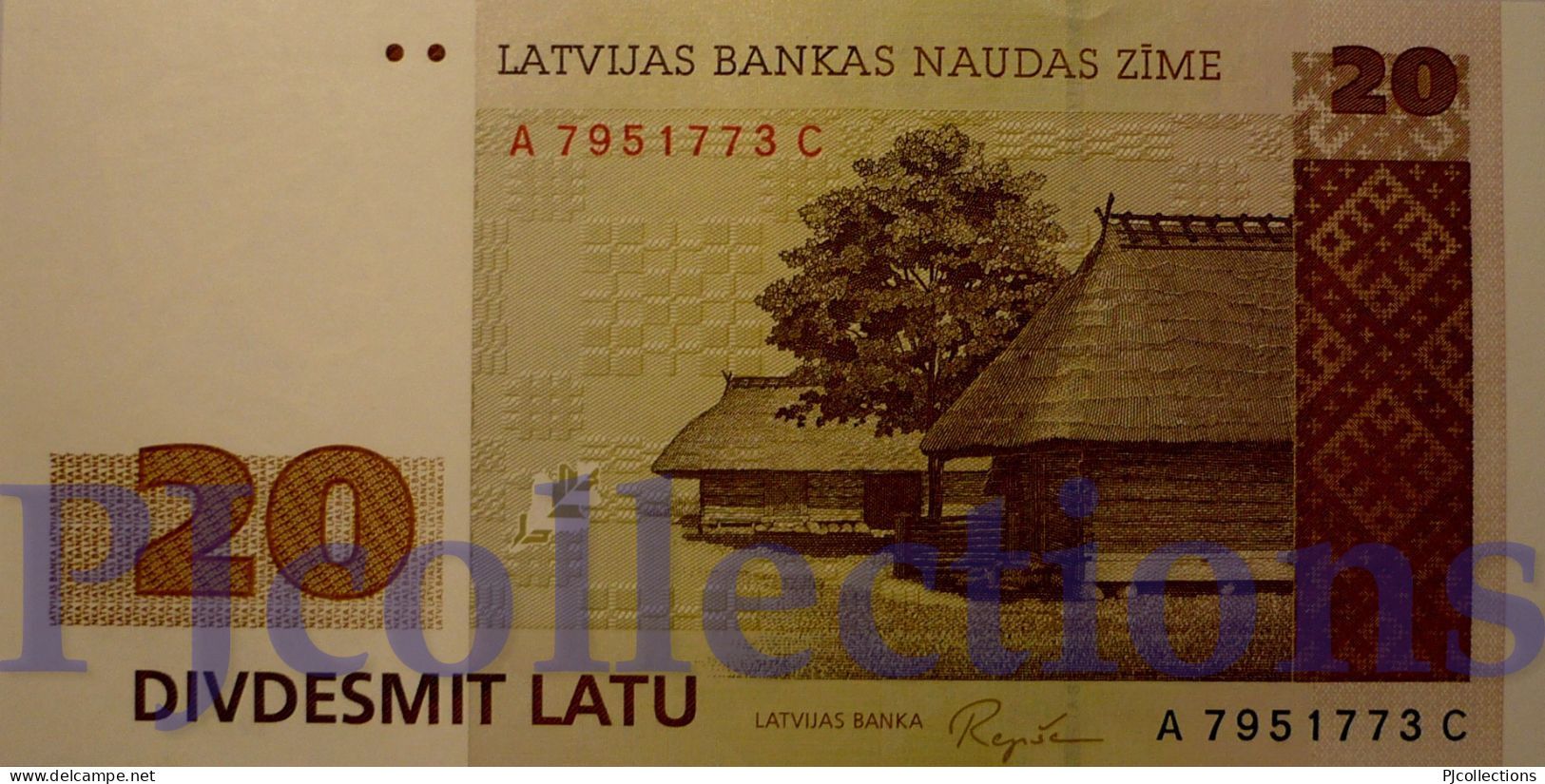 LATVIA 20 LATU 1992 PICK 45 UNC RARE - Lettonie