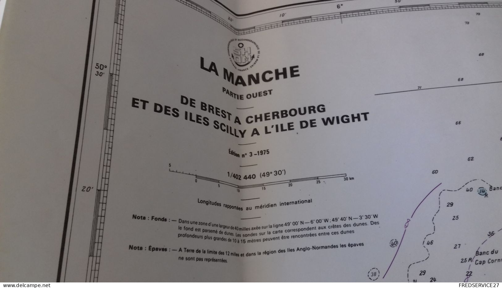124/ LA MANCHE PARTIE OUEST DE BREST A CHERBOURG ET DES ILES SCILLY A L ILE DE WIGHT 1975 - Seekarten