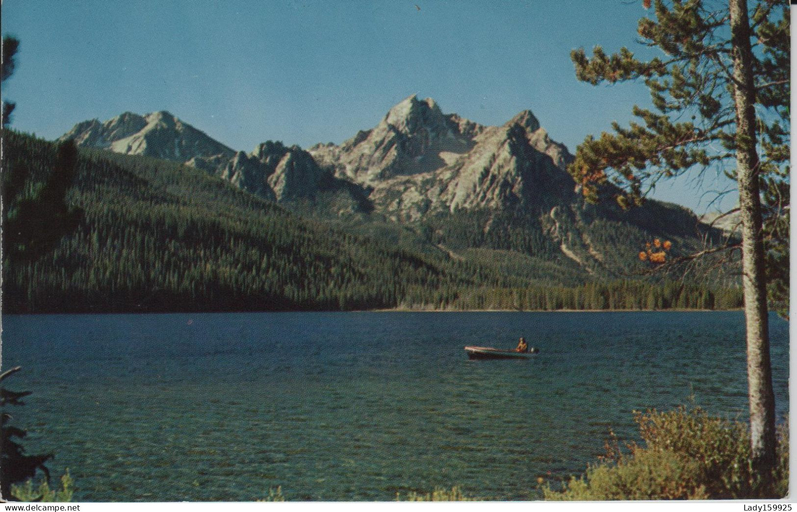 Stanley Lake In The Sawtooth Mountains  Idaho USA. Motoboard Person Mountain Peaks - Other & Unclassified