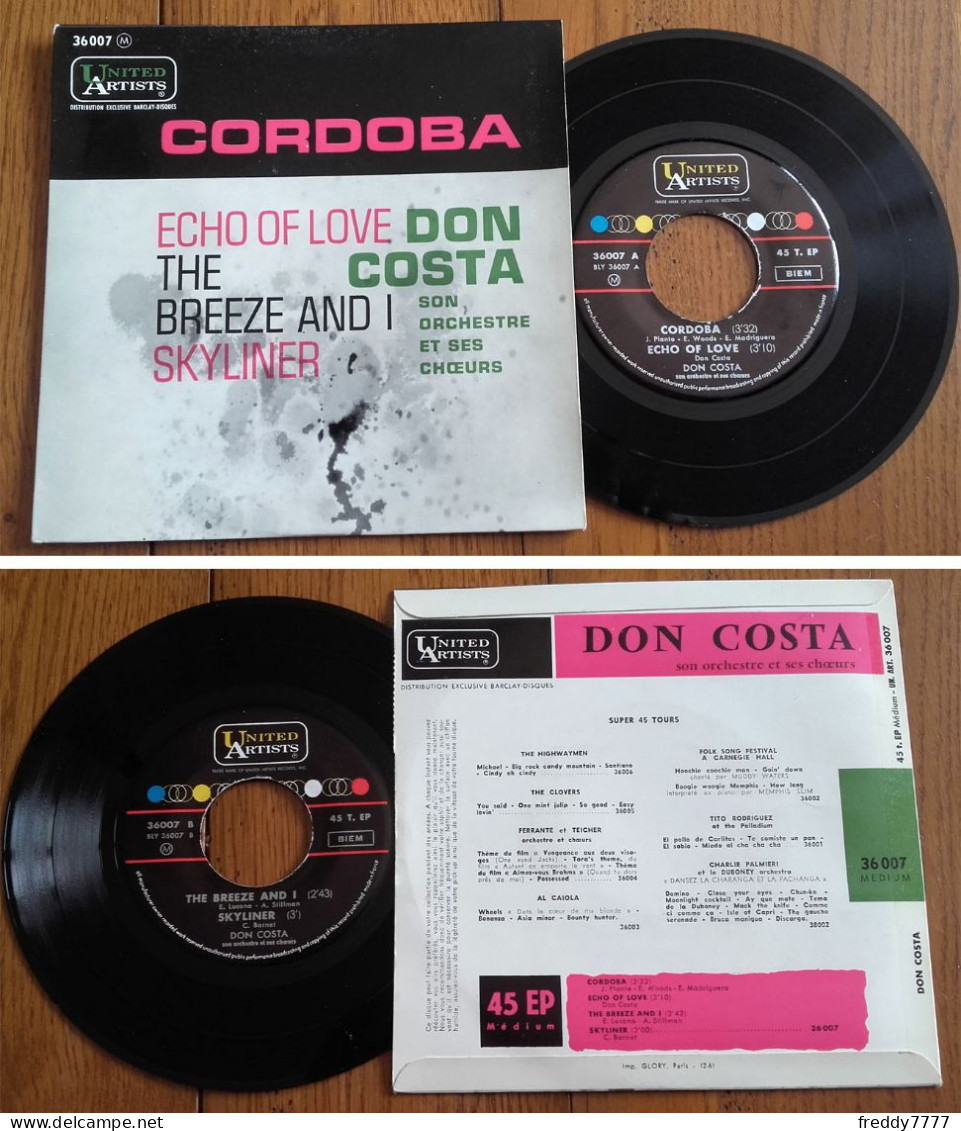 RARE French EP 45t RPM BIEM (7") DON COSTA «Cordoba» (12-1961) - Collectors