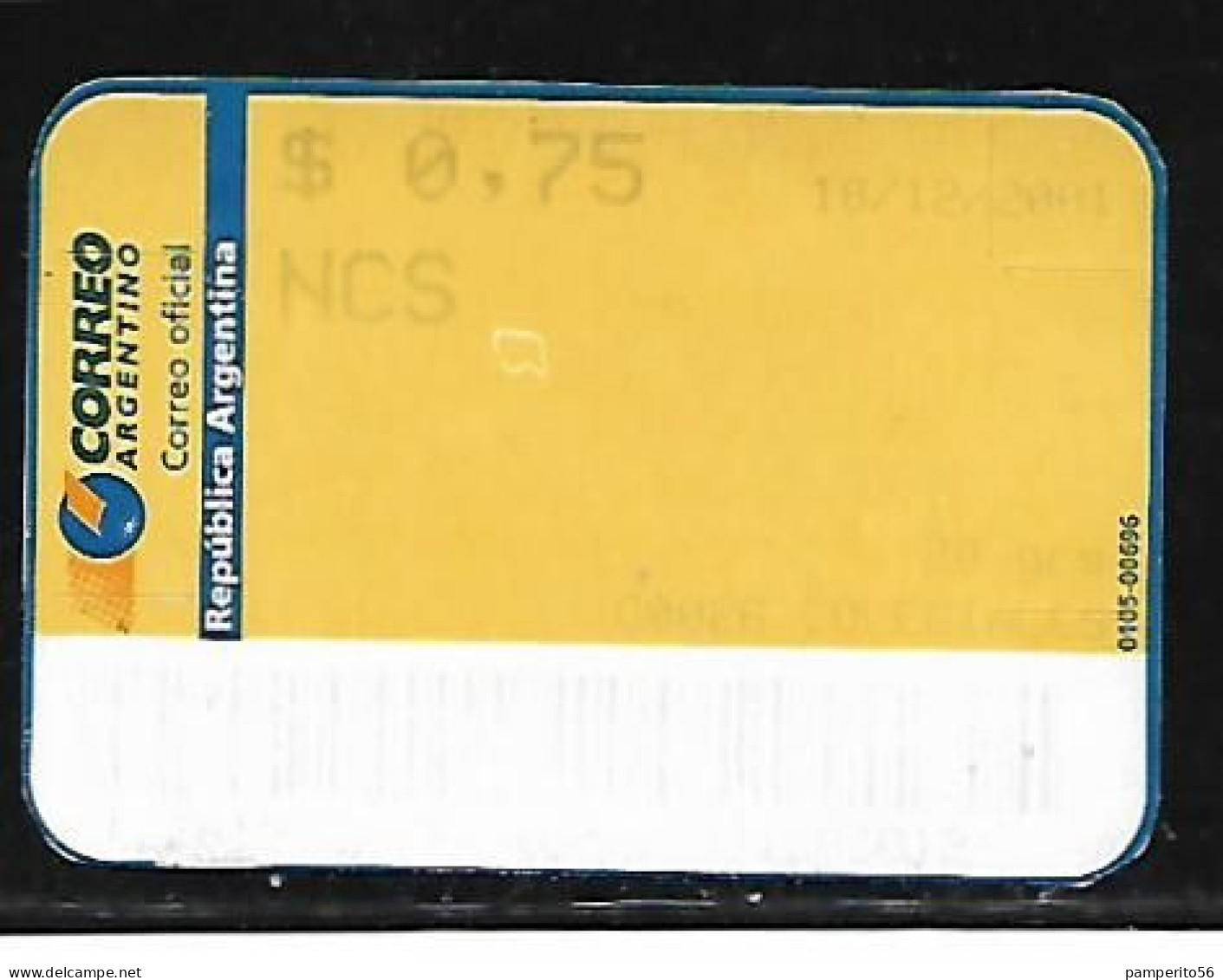 ARGENTINA - AÑO 2001 - Etiqueta De Franqueo NCS 20 Grs - Colegiales - Franking Labels