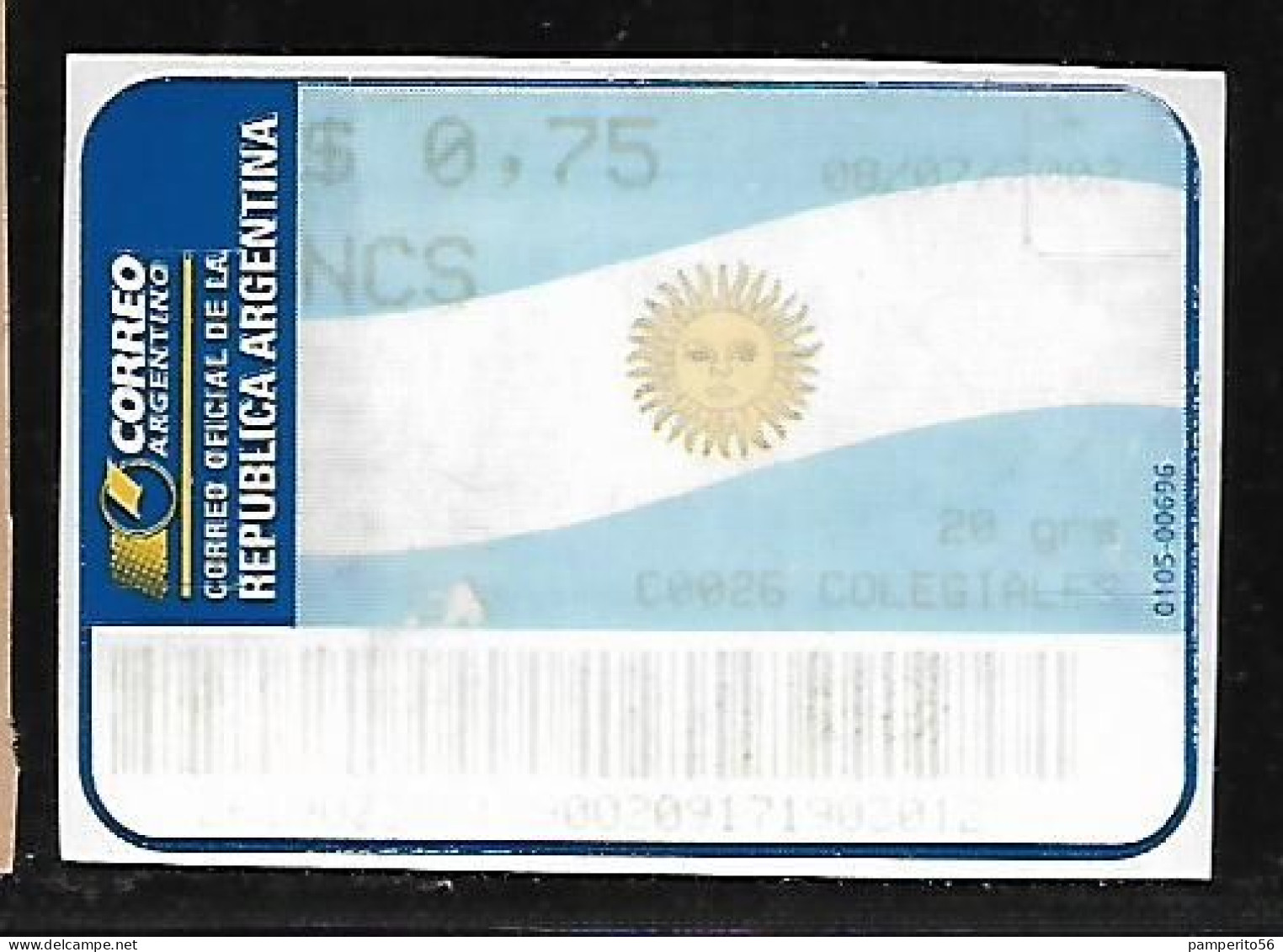 ARGENTINA - AÑO 2002 - Etiqueta De Franqueo NCS 20 Grs - Colegiales - Vignettes D'affranchissement (Frama)