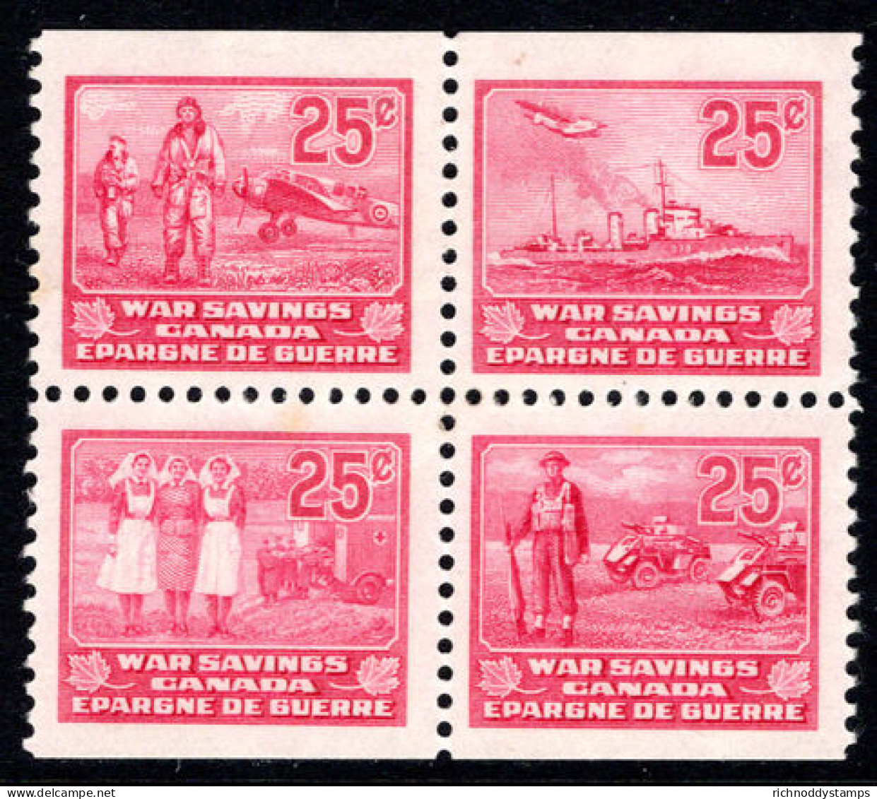 Canada 1940-41 War Savings Block Of 4 Lightly Mounted Mint. - Otros & Sin Clasificación