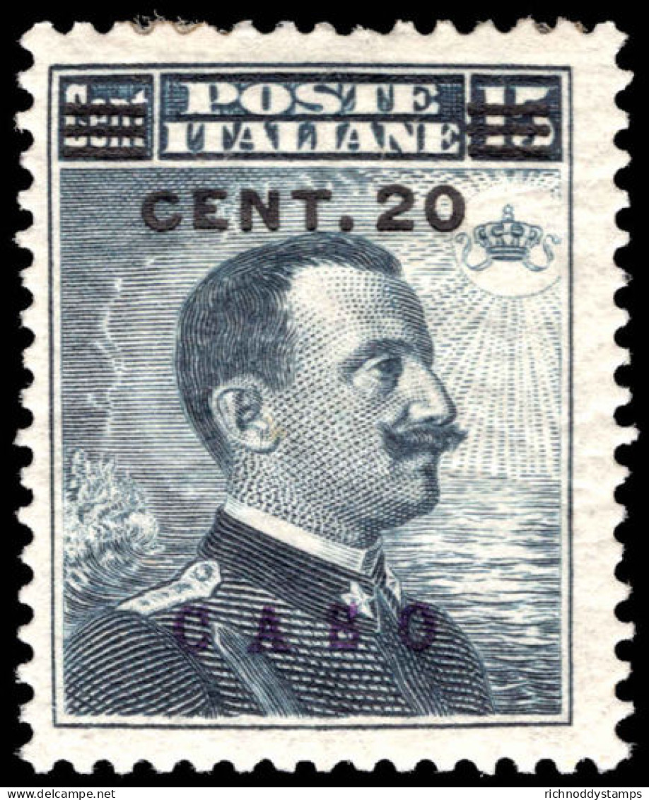 Caso 1912-21 20c On 15c Slate Lightly Mounted Mint. - Egeo (Caso)