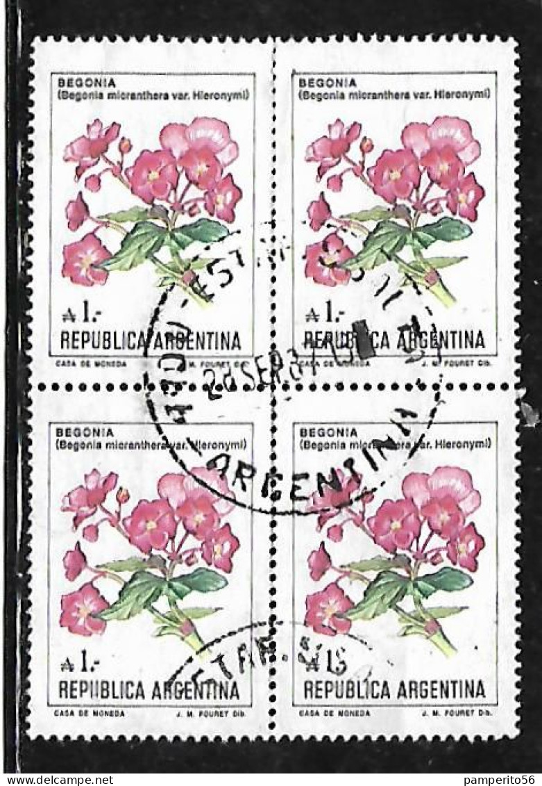 ARGENTINA - AÑO 1982 - Serie Flores Nacionales De Argentina - Flora - Cuadro Begonia - Usado 1A - Oblitérés