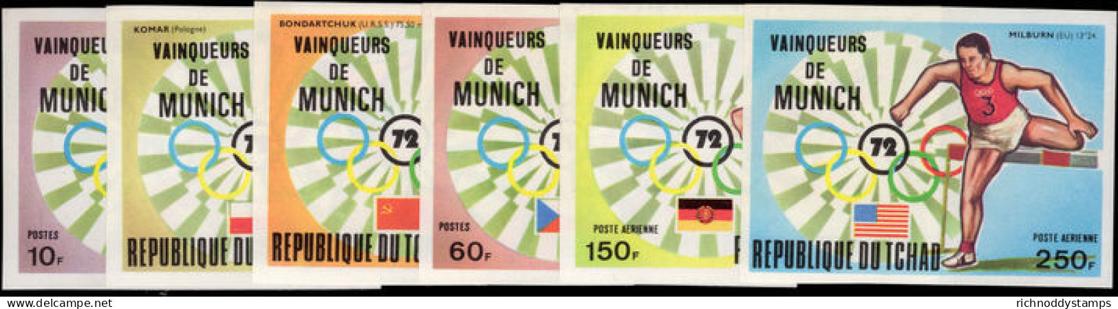 Chad 1972 Winners Of The Summer Olympics 1st Series Imperf Set Unmounted Mint. - Tchad (1960-...)