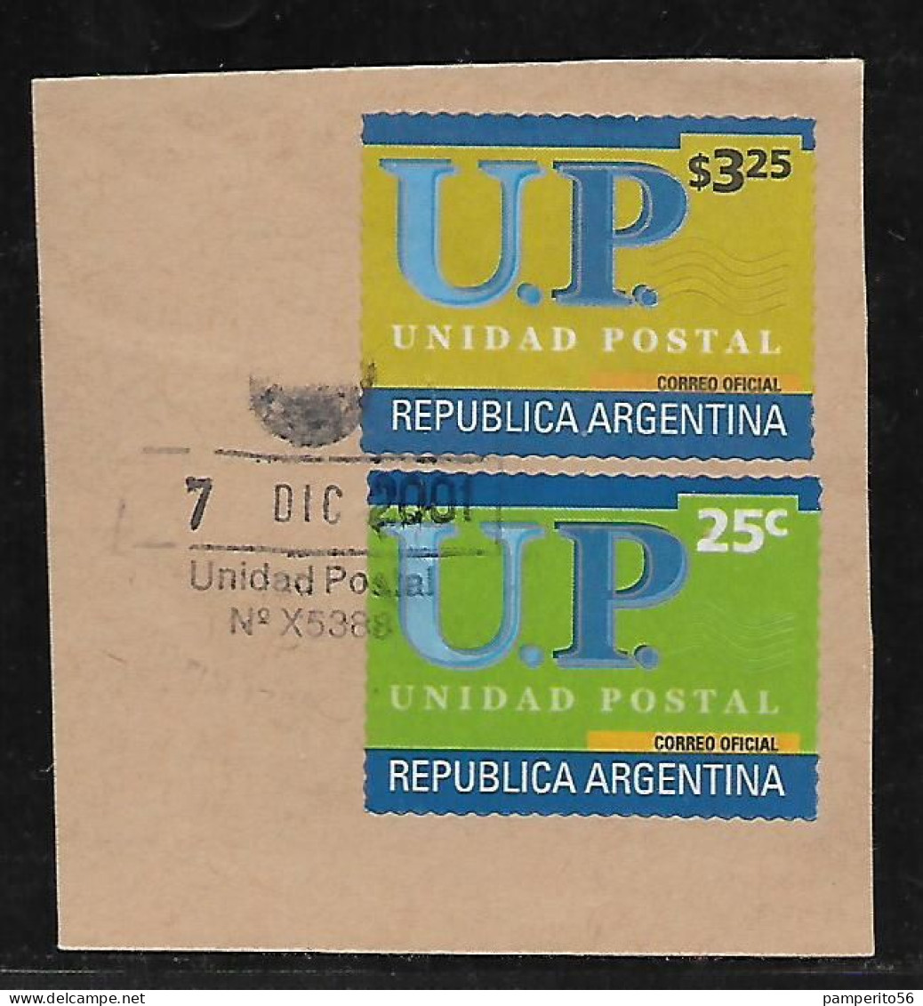 ARGENTINA - AÑO 2001 - Serie Correo UP (Unidad Postal) Autoadhesivas Con Troquelado De Seguridad - Fragmento (c) - Used Stamps