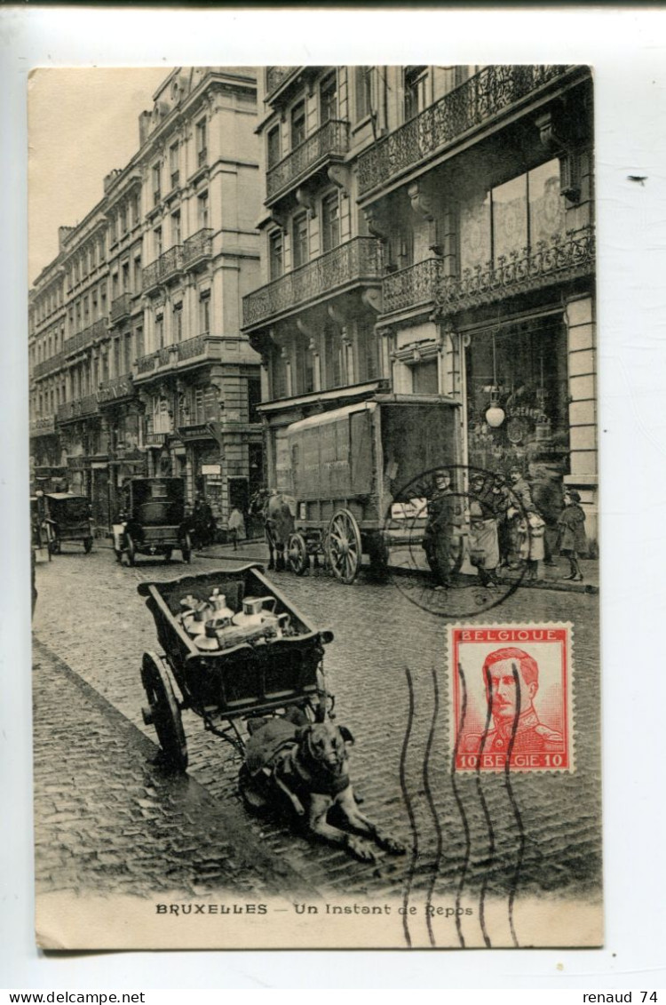 Bruxelles Laitier Attelage De Chien - Artigianato