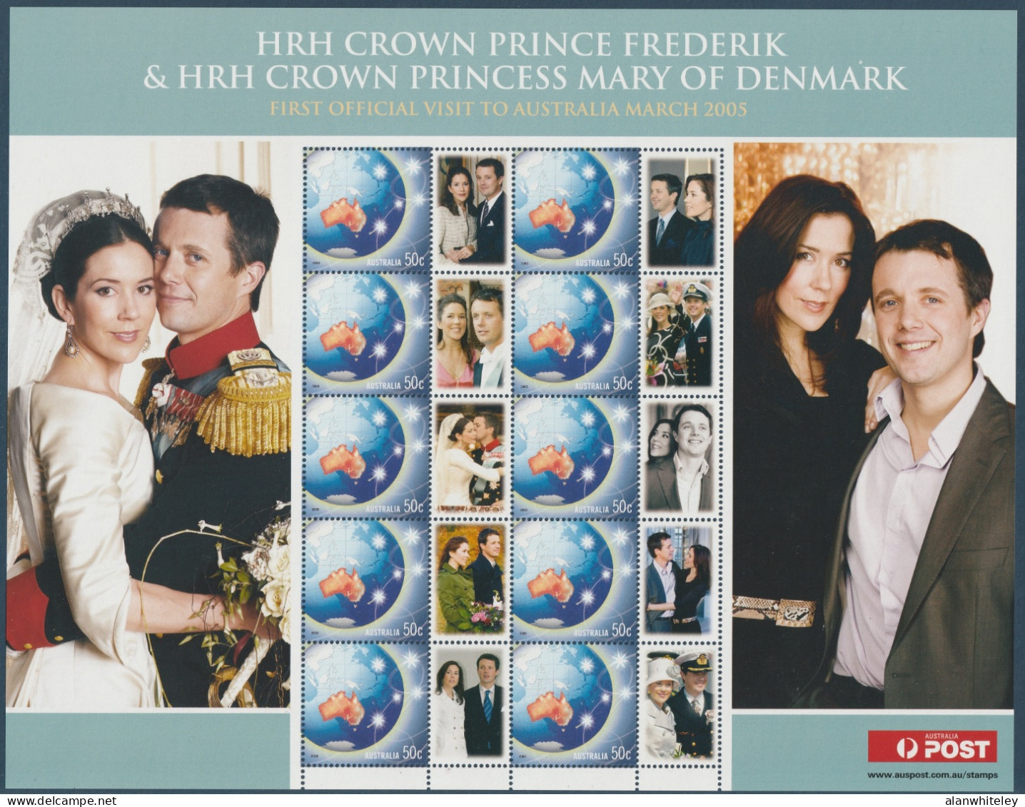 AUSTRALIA 2005 Crown Prince & Princess Of Denmark: Personalised Sheet UM/MNH - Blokken & Velletjes