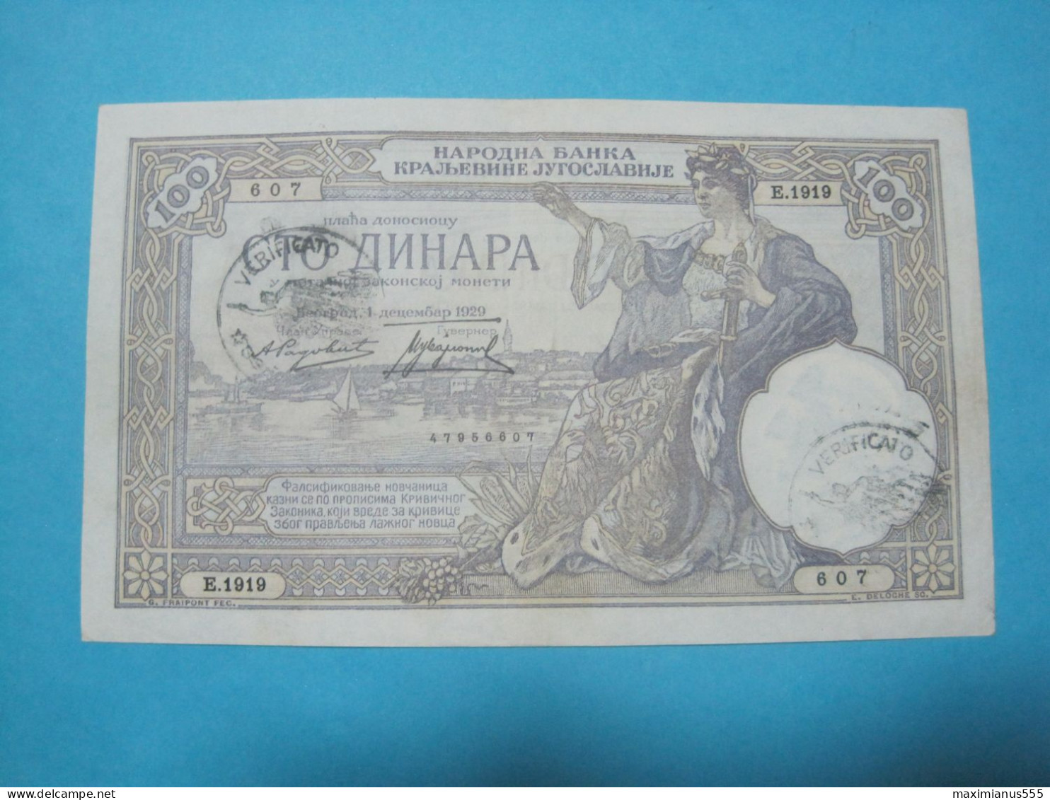 Montenegro Yugoslavia Italian Occupation, 100 VERIFICATO, ND 1941, Old Date 1929 (6) - 2. WK - Alliierte Besatzung