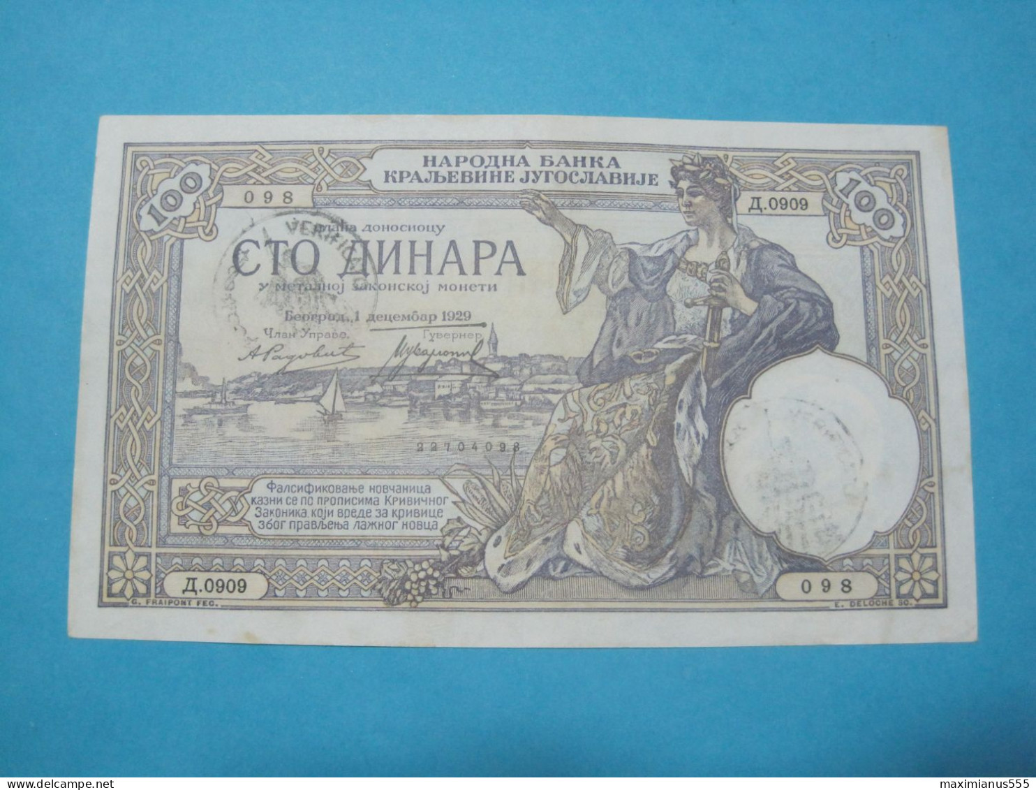 Montenegro Yugoslavia Italian Occupation, 100 VERIFICATO, ND 1941, Old Date 1929 (2) - Occupazione Alleata Seconda Guerra Mondiale