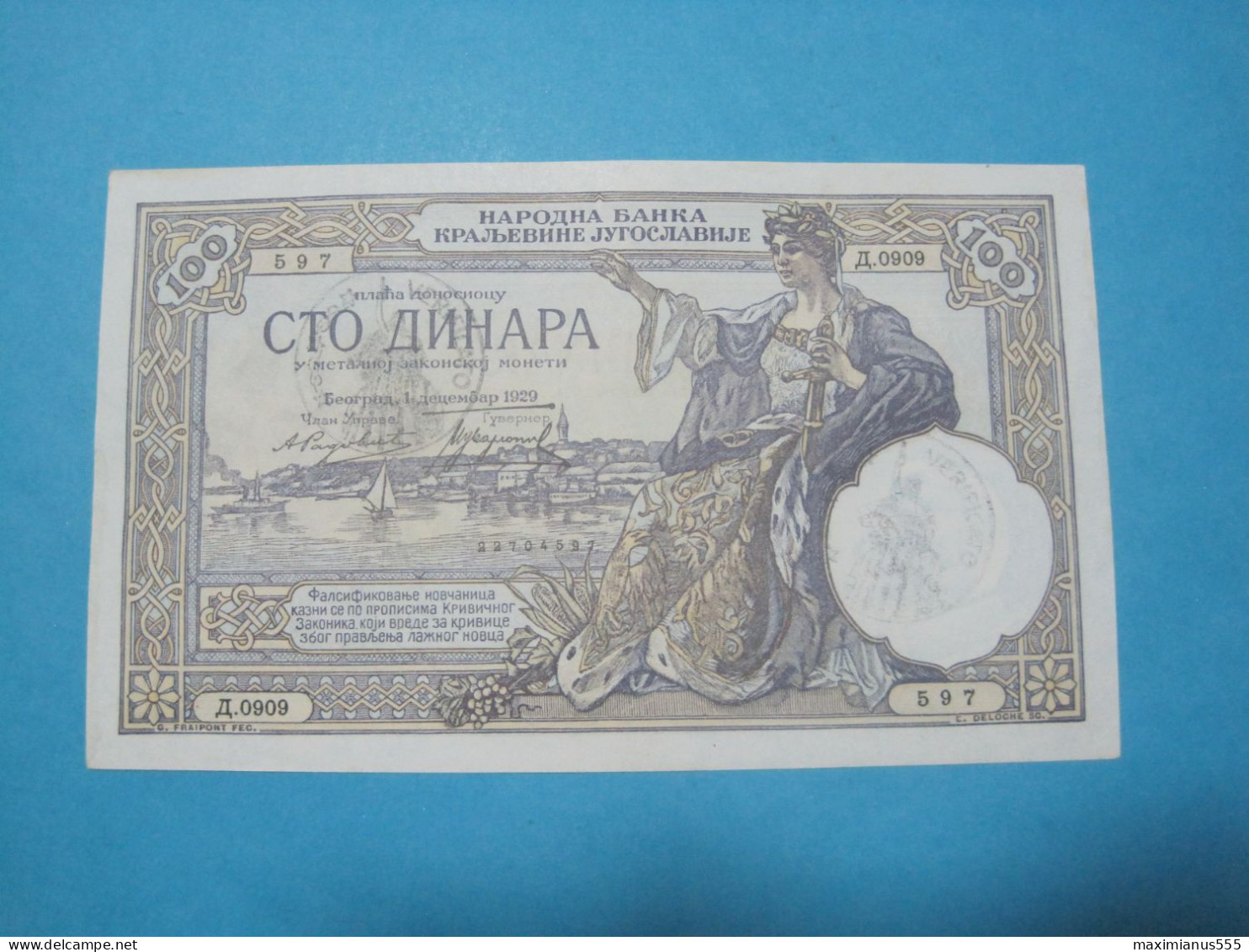 Montenegro Yugoslavia Italian Occupation, 100 VERIFICATO, ND 1941, Old Date 1929 (4) - Occupation Alliés Seconde Guerre Mondiale