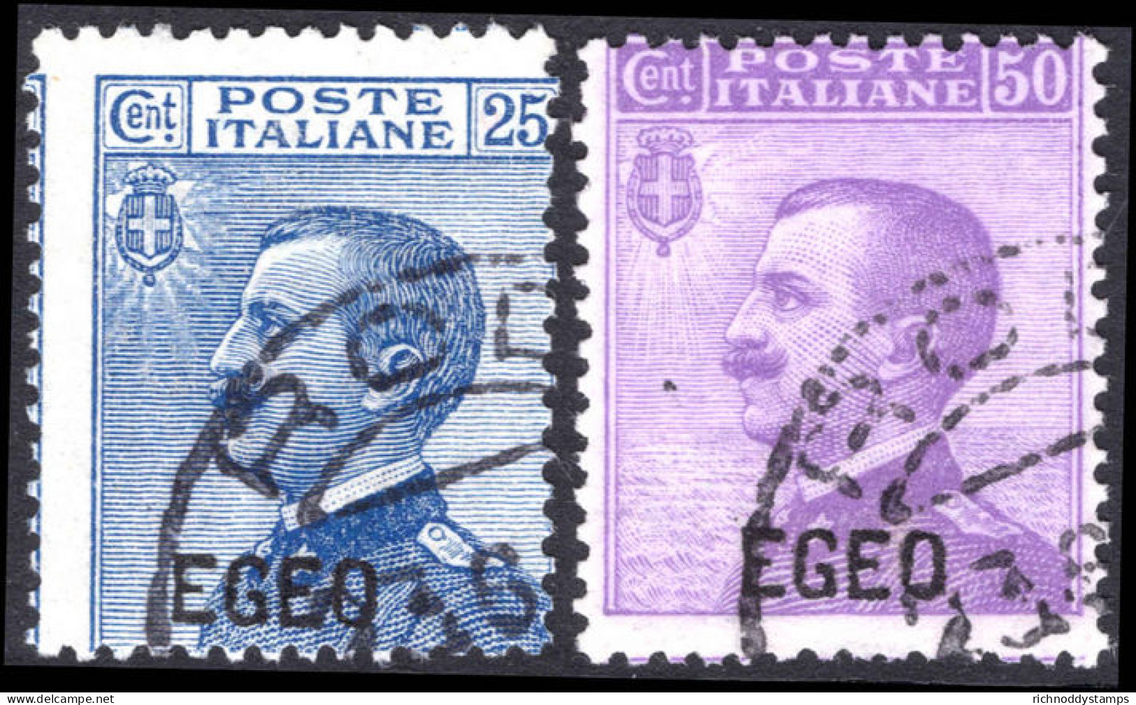 Dodecanese Islands 1912 General Pair Fine Used. - Egée