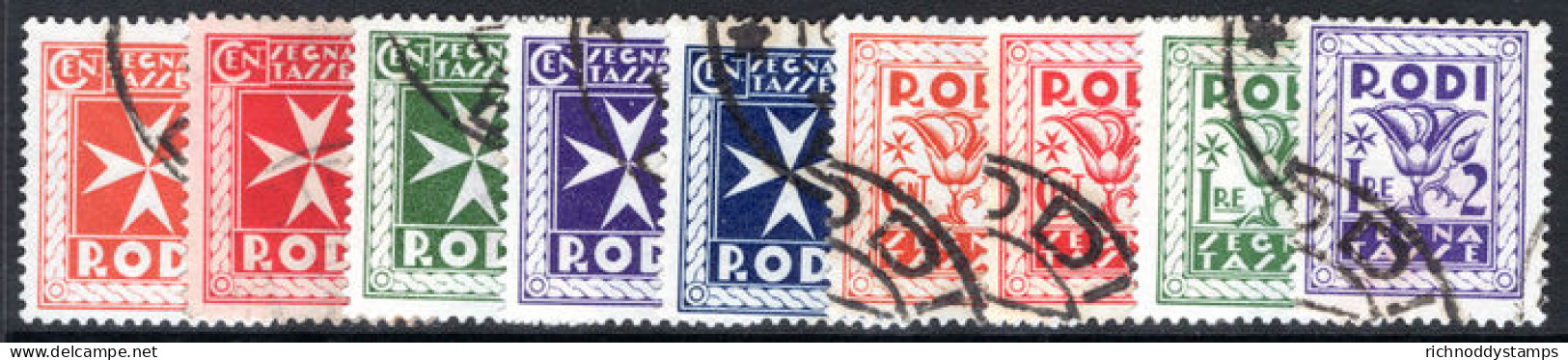 Dodecanese Islands 1934 Postage Due Set Fine Used. - Egée