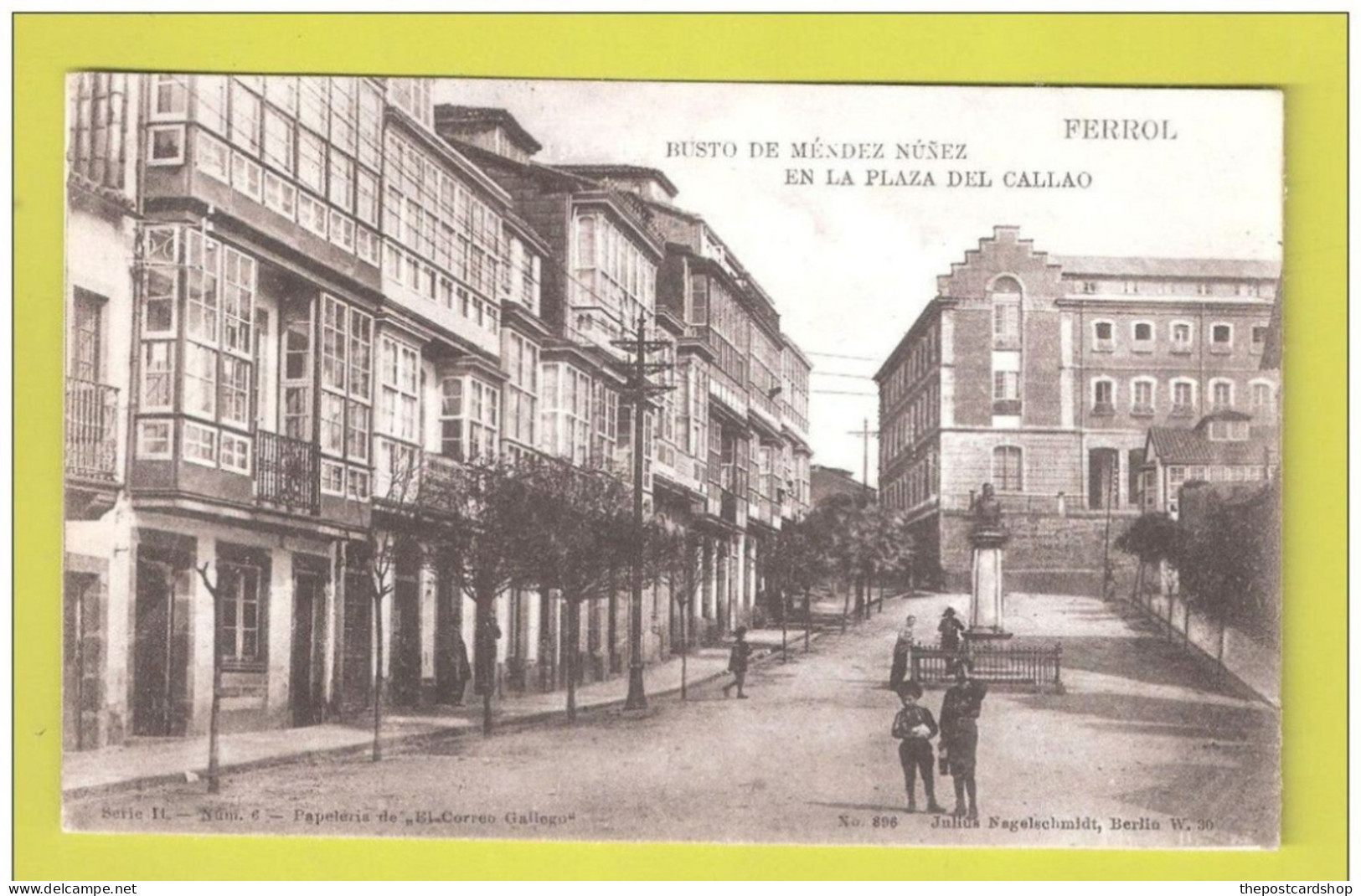 Ferrol - Busto De Méndez Núnez En La Plaza Del Callao EARLY UNDIVIDED BACK UNUSED POSTCARD Tarjeta Postal - La Coruña